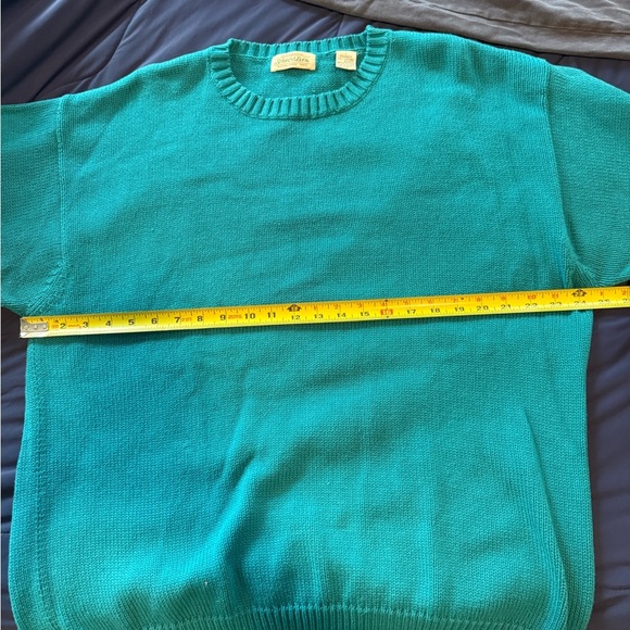 St. John's Bay Vintage Men's Turquoise Crewneck Sweater, Size L, Offers Welcome - Picture 4 of 5